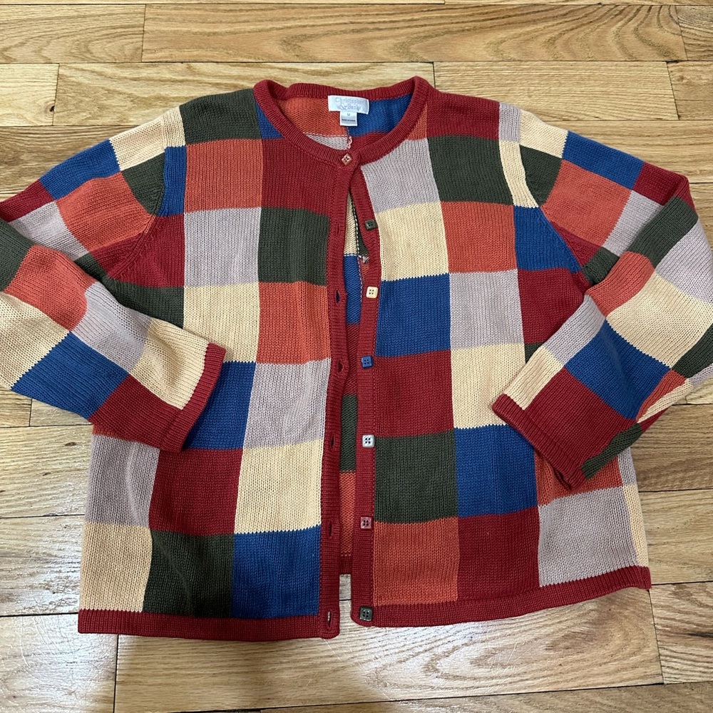 Vintage color block sweater size M